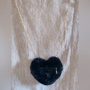 Fluffy Heart Shaped Shoulder Bag